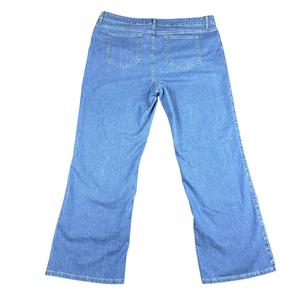 LL Bean Slimming Jeans Womens 18W Reg Indigo Blue Denim Stretch NWT - Picture 7 of 8